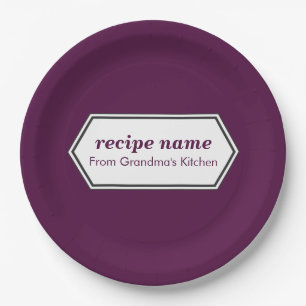 Purple Food Label Paper Plate