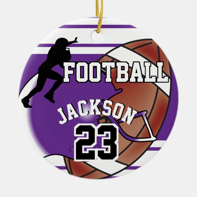 Purple Football 🏈 Ornament (Front)