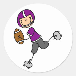 Purple Football Player Sticker