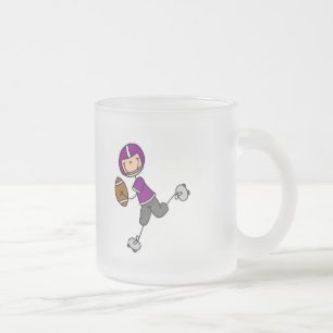 Purple Football Player Tshirts and Gifts Frosted Glass Coffee Mug
