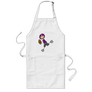 Purple Football Player Tshirts and Gifts Long Apron