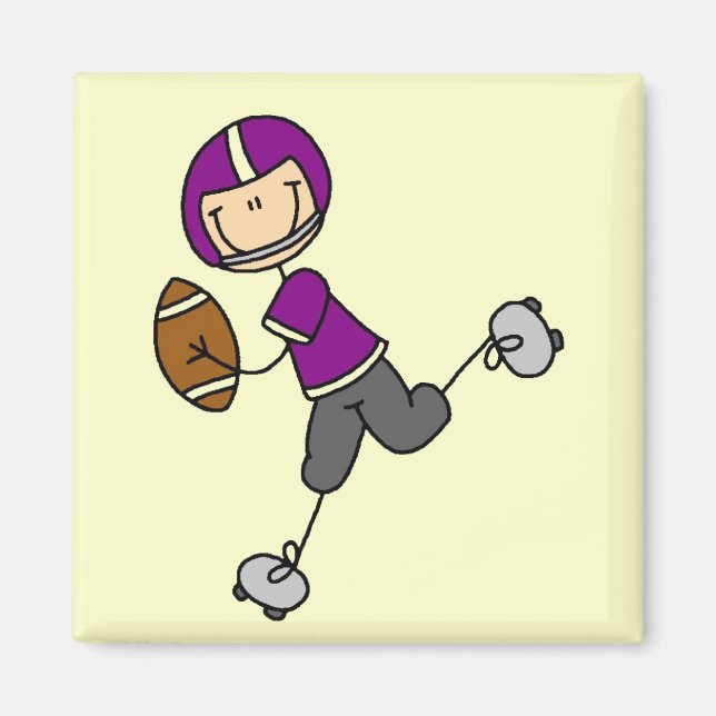 Purple Football Player Tshirts and Gifts Magnet (Front)