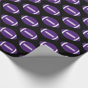 Purple Football Team or Player Sports Party Gift Wrapping Paper