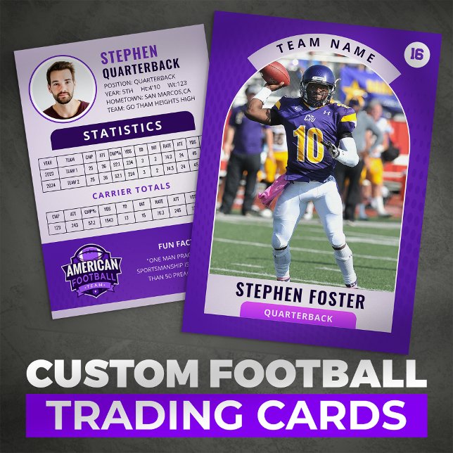Purple Football Trading Card, Custom Sports Card (Creator Uploaded)