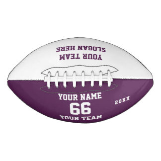 Purple Football with Name, Number, Team American Football