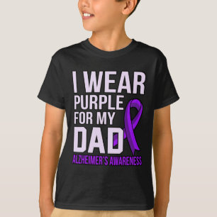 Purple For Dad Alzheimerheimer's Awareness Ribbon T-Shirt
