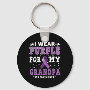 Purple For Grandpa End Alzheimerheimer Heimers Awa Key Ring