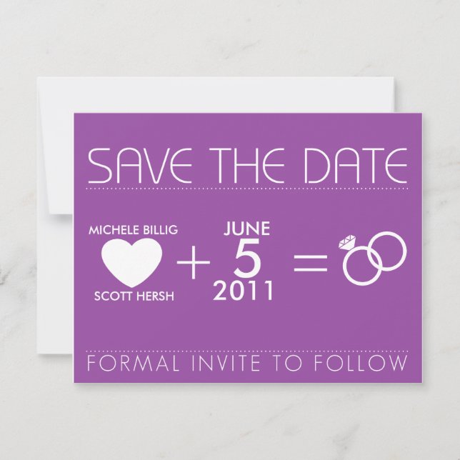 Purple for Michele Save The Date (Front)