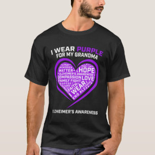 Purple For My Grandma Alzheimers Awareness Family T-Shirt