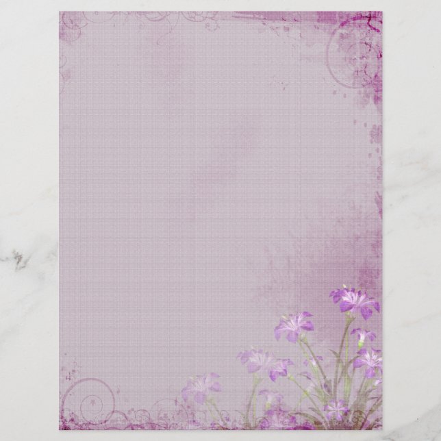 Purple Foral Letterhead (Front)