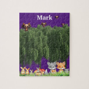 Purple Forest Animals Jigsaw Puzzle