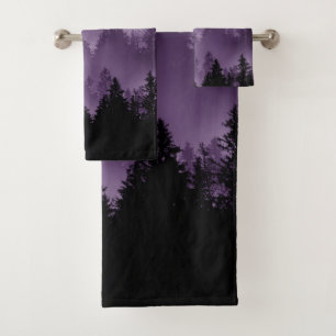 Purple Forest Galaxy Dream #1 #decor #art Bath Towel Set