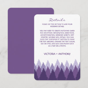 Purple Forest Range Woodland Wedding Detail Enclosure Card