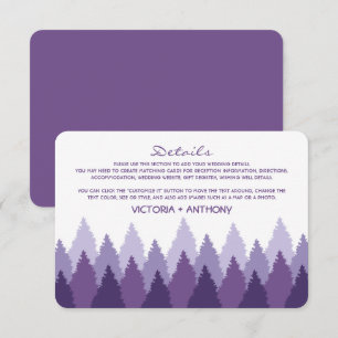 Purple Forest Range Woodland Wedding Detail Enclosure Card