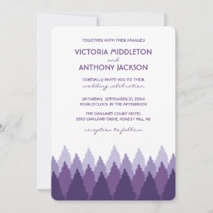 Purple Forest Range Woodland Wedding Invitation