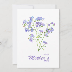 Purple Forget Me Not Flowers Mother's Day Card