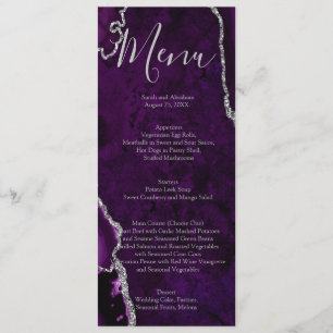 Purple Formal Minimalist Fancy Luxury Wedding Menu
