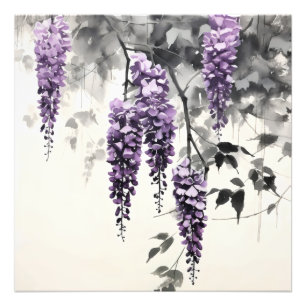 Purple Fowers Nature Ink Photo Print