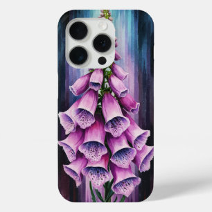 Purple Foxglove Watercolor iPhone 15 Pro Case