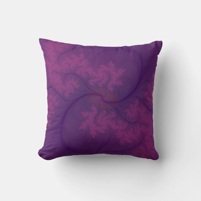 Purple fractal art pillow (Front)