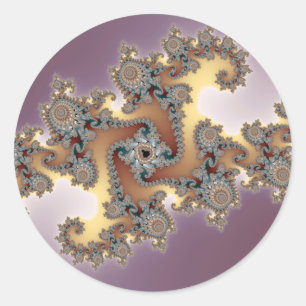 Purple - Fractal Classic Round Sticker