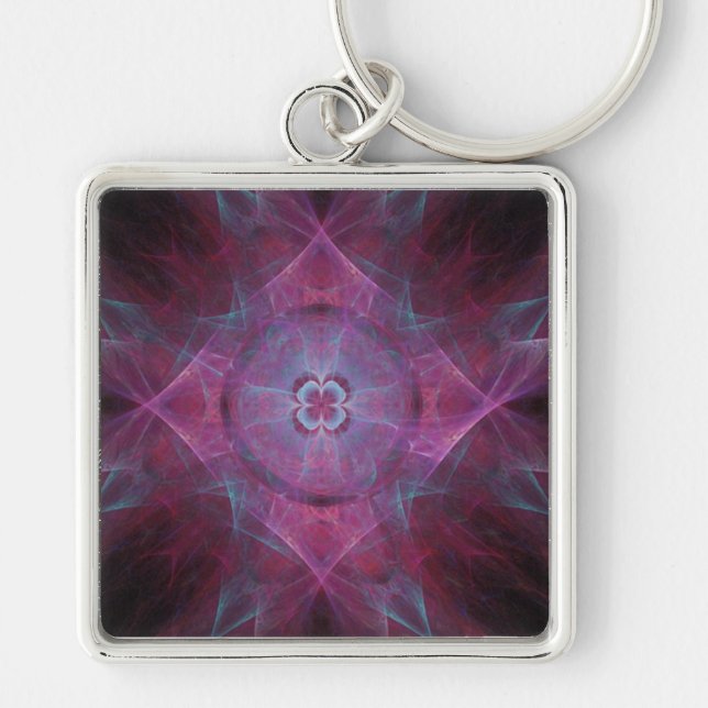 Purple Fractal Dream Keychain (Front)