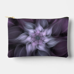 Purple Fractal Flower Accessory Pouch