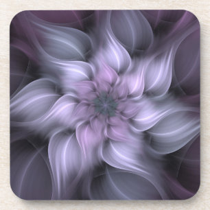 Purple Fractal Flower Coaster