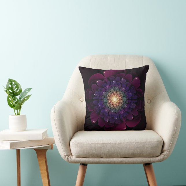 Purple Fractal Flower Cushion (Chair)