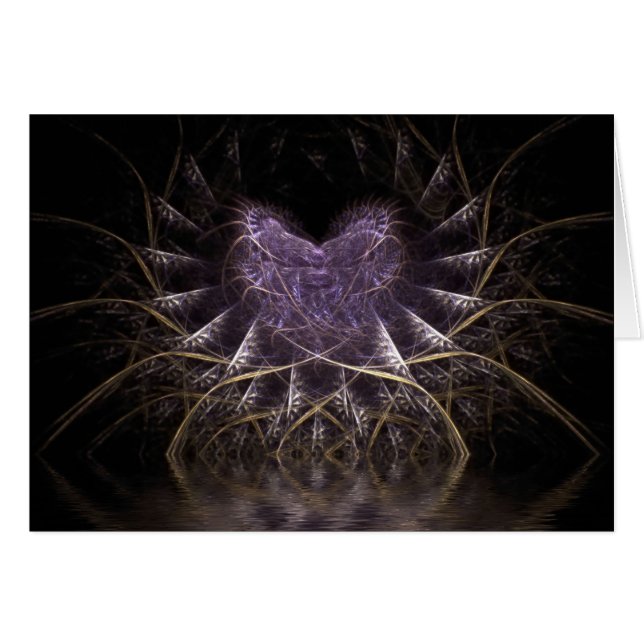 Purple Fractal Heart Card (Front Horizontal)