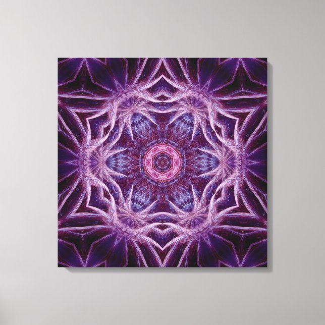 Purple Fractal Hexagon Star  Canvas (Front)