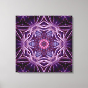 Purple Fractal Hexagon Star Canvas Print