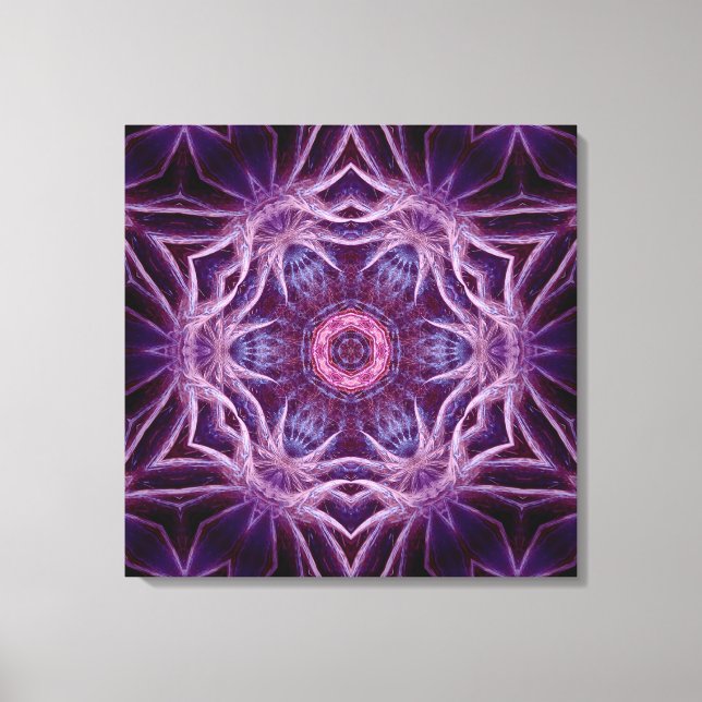 Purple Fractal Hexagon Star  Canvas Print (Front)