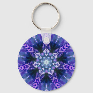 Purple Fractal Key Ring