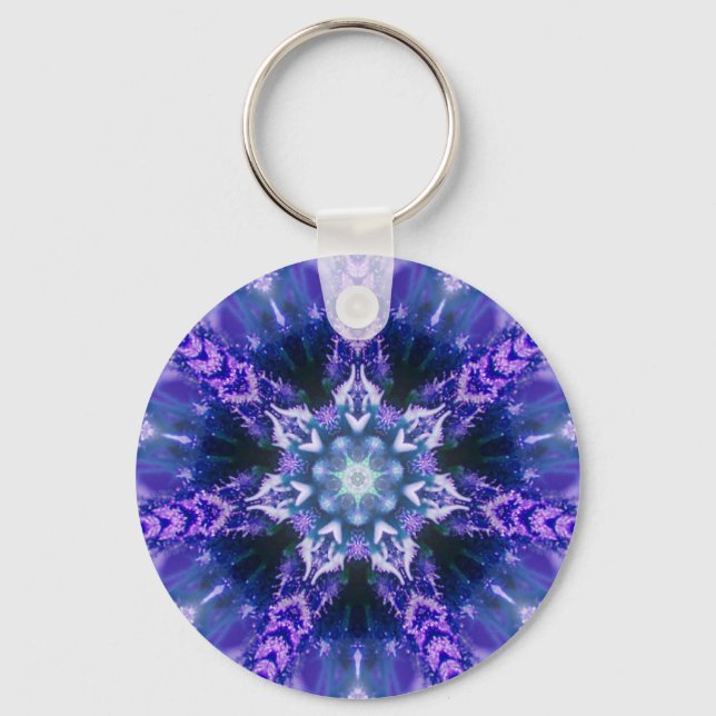 Purple Fractal Key Ring (Front)