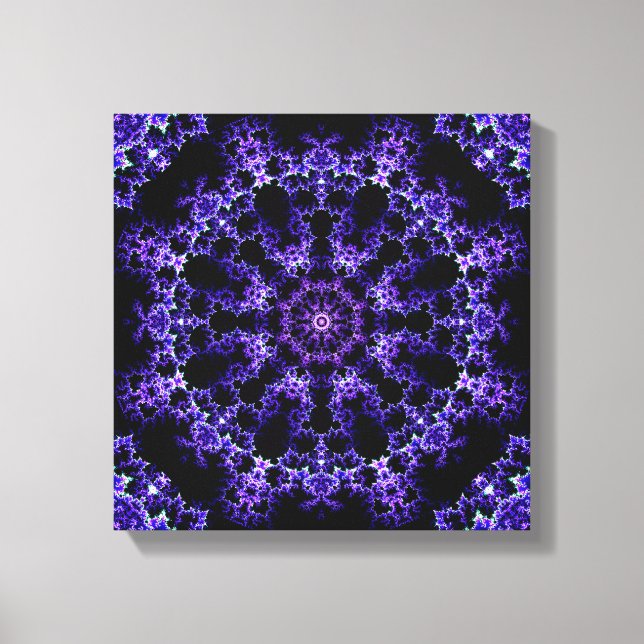 Purple Fractal Mandala Canvas Print (Front)