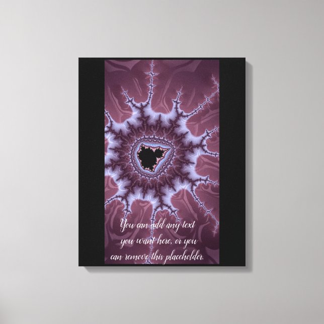 Purple Fractal Mandelbrot Splash Add a Quote Canvas Print (Front)