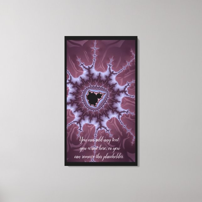 Purple Fractal Mandelbrot Splash Add a Quote Canvas Print (Front)