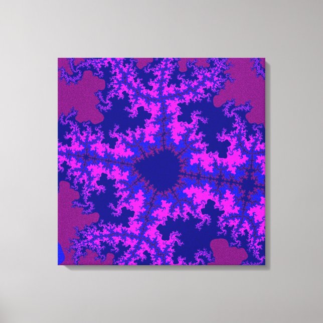Purple Fractal Splash Canvas Print (Front)