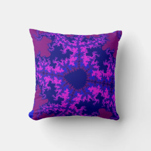 Purple Fractal Splash Cushion