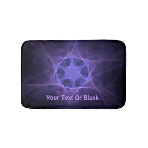 Purple Fractal Star Of David Bath Mat