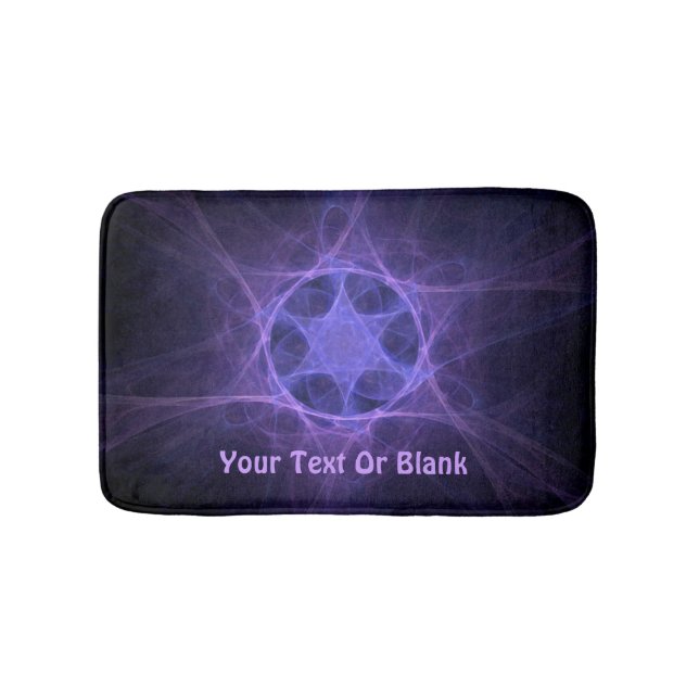 Purple Fractal Star Of David Bath Mat (Front)