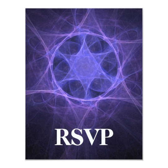 Purple Fractal Star Of David Card