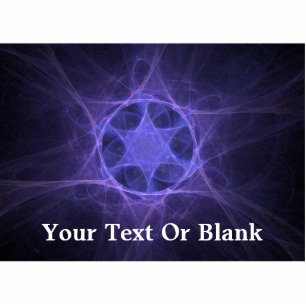 Purple Fractal Star Of David Photo Sculpture Magnet