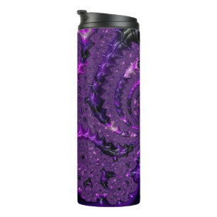 Purple Fractal Thermal Tumbler