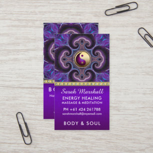 Purple Fractals Healing Energy Holistic New Age Business Card