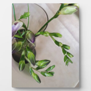 purple freesia buds plaque
