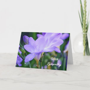 Purple Freesia Flowers Garden Sympathy Card