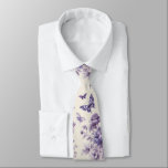 Purple French Country Toile Fleurie Butterflies Tie<br><div class="desc">A variety of flowers and butterflies in a purple monochromatic style French Country toile fleurie creating a classic and elegant pattern</div>