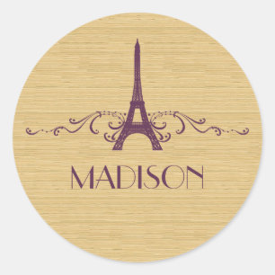 Purple French Flourish Stickers